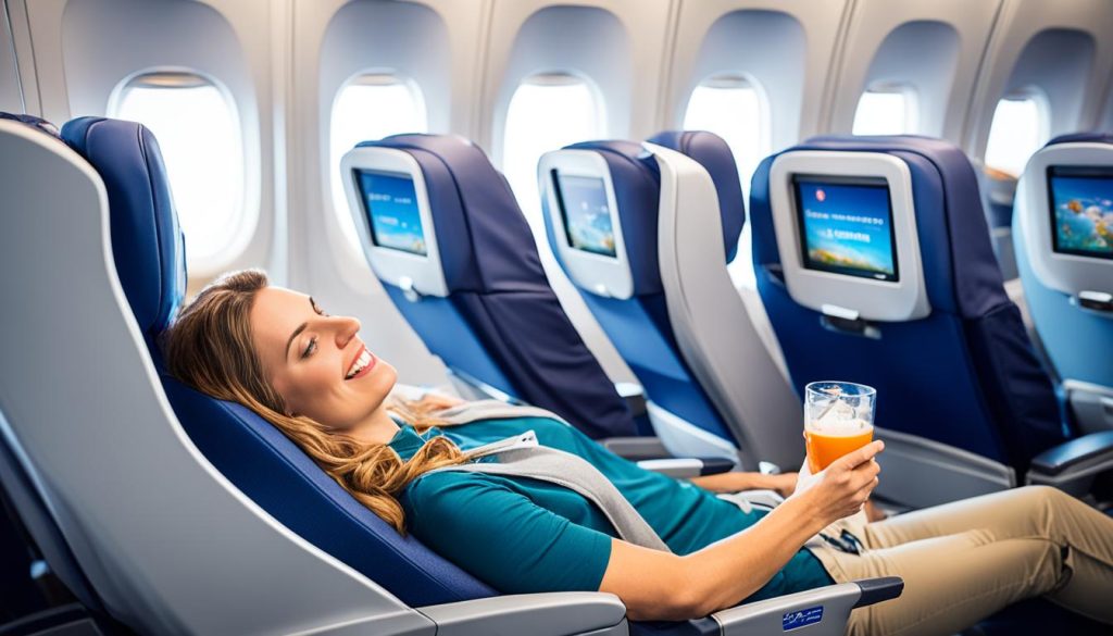 Comfortable budget airline seating